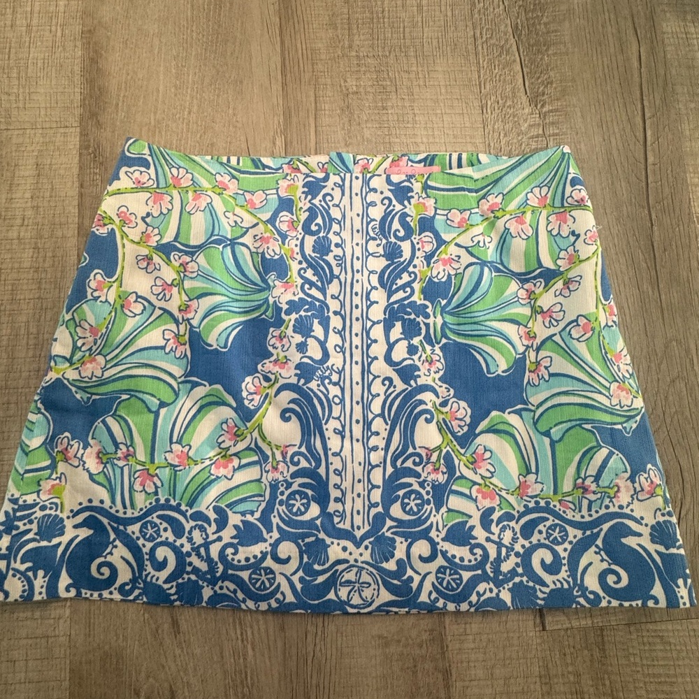 Lilly Pulitzer Blue, Green & Pink Floral Mini Skirt